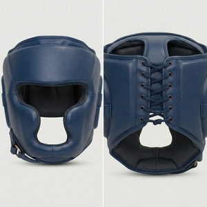 Protector de Cabeza para Boxeo, Casco de Boxeo de Cuero, Servicio OEM, Venta Caliente, Casco de Entrenamiento de Boxeo Profesional Ajustable, Negro - Product Image 3