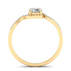Bagues de fiançailles REYES personnalisées en argent sterling 925 avec moissanite taille ronde 0,58 carat, or blanc 14 carats, cadeau d'anniversaire, bijoux - Product Image 4