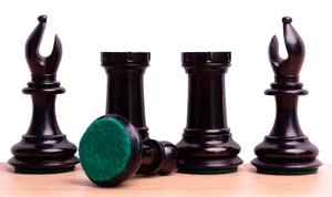 Vintage Style 3.5 King Chess Pieces <b>Black</b> And White Bone <b>Polished</b> Finish At Best Price - Product Image 2