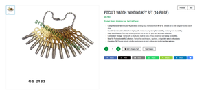 Juego de Llaves para Relojes de Bolsillo, 14 Piezas |   N.º de artículo GS-2183 |   Kit de Herramientas Manuales Profesionales para Reparación de Joyas y Relojes - Product Image 2