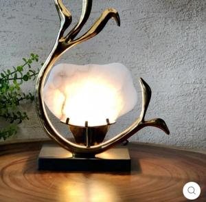 Modern Brass Table Lamp with White Fabric Drum Shade Warm <b>Light</b> Decorative <b>Lighting</b> for Bedroom - Product Image 3
