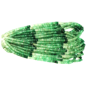 Cuentas Heishi de Piedra Preciosa Verde Fresa: Corte en Forma de Rueda Facetada, 5-7mm - Product Image 4