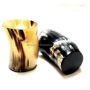 Verre à cocktail écologique en corne de buffle, taille personnalisable, couleur naturelle, style animalier nautique, d'Inde - Product Image 1