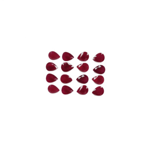Rubis naturels de Birmanie non traités, formes poire calibrées 5x7mm, pierres précieuses de rubis naturelles facettées en vrac pour la fabrication de bijoux - Product Image 1