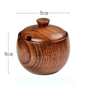 Home Kitchen Wood Herbs Spice and Salt Wood Bowl Custom Size 100% Handmade Handcrafted Item Wood Sugar Bowl for Hot Selling - Product Image 2