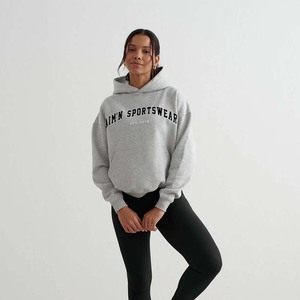 Women's Oversized Black Cotton Blend <b>Zip</b>-<b>Up</b> Sweatshirt Front Logo Asymmetric Drop-Shoulder Full Sleeve Autumn Wear - Product Image 3