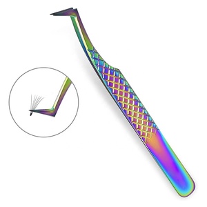 Ensemble professionnel de 5 pinces à épiler en acier inoxydable de précision durables pour extensions de cils, pointes droites, courbées et angulaires pour la beauté - Product Image 6