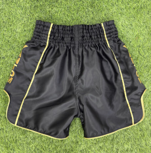 กางเกงมวยไทยสีดำปักโลโก้สีทอง ชุดมวยผสม ทรงปกติทุกขนาด - Product Image 2