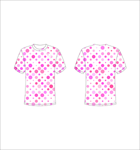 T-shirt pour homme à pois roses imprimés, manches courtes, col rond, coupe décontractée, 100% polyester, design tricoté - Product Image 1