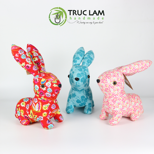 Nouveau modèle de jouets en peluche, lapin en tissu floral en coton, taille L, jouet animal pour enfants, 35 cm, différentes couleurs - Product Image 1