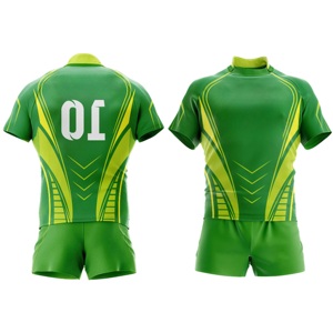 Ensembles de rugby sur mesure de qualité supérieure, dernier design, en polyester imprimé numériquement, uniforme d'entraînement de rugby à col mi-haut, vente en gros - Product Image 6