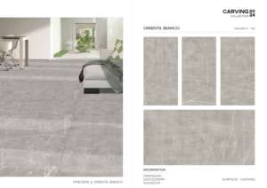 Azulejos de porcelana esmaltada pulida con superficie tallada contemporánea, diseñados para una amplia cobertura de pisos y paredes en interiores elegantes. - Product Image 2