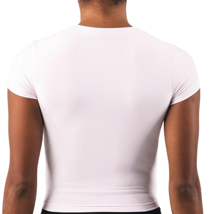 T-shirt à manches courtes double couche pour femme, rose thé, doux, extensible, idéal pour la gym, le yoga, l'entraînement et les loisirs sportifs - Product Image 6
