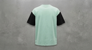 เสื้อยืดผู้ชายสีเขียวมิ้นท์ คอโอ แขนสั้น ผ้าคอตตอนเจอร์ซีย์ 100%  โลโก้ด้านหน้า  แบบเรียบ  สตรีทแวร์  ลำลอง - Product Image 3