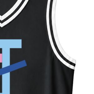 Maillot de basket sans manches à col en V noir charbon avec logo JJ brodé et passepoil blanc pour uniformes sportifs féminins - Product Image 5