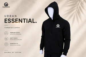เสื้อฮู้ดผู้ชายแบบพรีเมียม รุ่น EW-MH-1231 ผ้าฟลีซเนื้อนุ่ม อุ่นสบาย มีกระเป๋าจิงโจ้ ปักลาย 100% ผ้าฝ้าย สปริง สโตนวอช - Product Image 2
