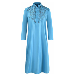 Túnica Musulmana Elegante y Moderna para Hombre, Talla Grande, Caftán de Manga Larga, Algodón Transpirable y Ligero, Estilo Árabe Saudí para Dubái - Product Image 2