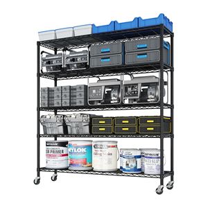 Scaffalatura Metallica Robusta da 150 cm con Ruote, Capacità 1420 kg, Certificata NSF, Regolabile, per Garage, Nuova Versione 2023 - Product Image 5