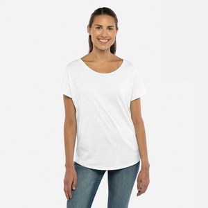 T-shirts pour femmes à manches courtes, été 2026, t-shirt décontracté uni en coton peigné, coupe ample, t-shirts basiques pour femmes - Product Image 5