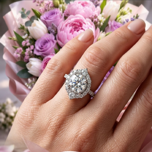 Expédition directe en gros Hong Kong personnalisé 2CT Centre 14k solide or blanc véritable SI diamant Fine Jewelry bagues de fiançailles pour les femmes - Product Image 3