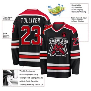 Ropa Deportiva Ligera de Hockey sobre Hielo en Color Liso, Camisetas de Hockey Personalizadas OEM en Sarga Bordada, Uniformes de Hockey Sublimados para Equipos - Product Image 5