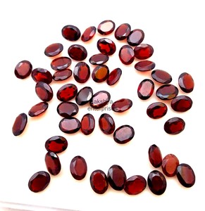 Granates rojos naturales, corte ovalado, facetados, piedras sueltas de 7 mm y 9 mm, piedras calibradas para la fabricación de joyas, granates al por mayor. - Product Image 6