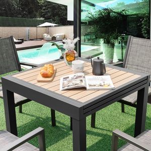 <b>Extendable</b> Patio <b>Table</b> for 4-6 People 31.5-63 Inches for <b>Outdoor</b> <b>Dining</b> Furniture - Product Image 2