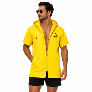 Parka de Natación con Capucha, Impermeable, de Manga Corta, Unisex, de Secado Rápido, con Cremallera Completa, para Natación, Surf y Playa - Product Image 1