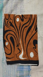 Robe de travail à imprimé abstrait, motif marron, noir et blanc, vêtements professionnels pour femmes - Product Image 1