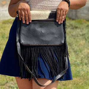Bolso cruzado de piel de vaca con pelo real y flecos, bolso de mujer occidental, bolso de cuero genuino marrón, bolso de Venta caliente, regalos para ella - Product Image 5