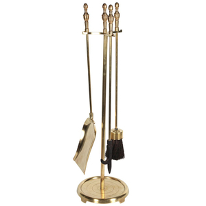 Juego de herramientas para chimenea de latón al por mayor, juego de 5 piezas de metal sólido con mangos de bola para estufa de leña interior - Product Image 2