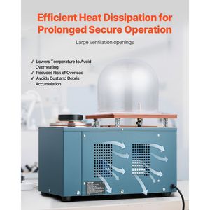 Macchina per microfusione sottovuoto da 290W con pompa da 3 CFM, campana a ventosa, comoda porta per iniezione olio, strumento di precisione per gioielleria - Product Image 6