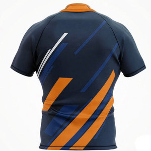 เสื้อรักบี้สปอร์ตแวร์แบบสั้นพิมพ์โลโก้ตามสั่ง ขายส่งสำหรับทุกเพศทุกวัย ชุด OEM คุณภาพสูง กันน้ำ ผลิตจากโพลีเอสเตอร์ 100% - Product Image 3