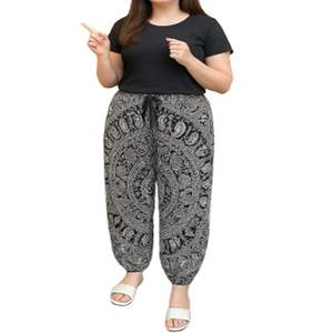 Verano verde Harem Pantalones altos holgados afgano gitano Boho rayón Unisex Yoga pantalón elegante Mandala diseño cómodo algodón - Product Image 6