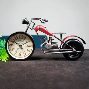 Handmade Metal Motorcycle Model with <b>Clock</b> - Product Image 1