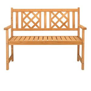 Panca da Giardino in Legno di Abete Burlywood 118*56.5*90cm con Schienale a Griglia per Uso Esterno - Product Image 2
