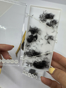 Extensions de cils pré-faits en gros pour fournisseurs, 3D-20D, en fibres synthétiques faites à la main, base pointue, volume naturel, noir mat doux - Product Image 4