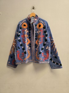 เสื้อแจ็คเก็ตผ้ากำมะหยี่ปักลายซูซานีแบบดั้งเดิม คอตั้ง ซับในผ้าฝ้าย เหมาะสำหรับฤดูร้อนและฤดูหนาว มีกระเป๋าเสื้อ - Product Image 2