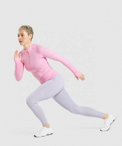 Vestes de course à séchage rapide pour femmes, demi-fermeture éclair, à manches longues, manteau d'entraînement de Fitness en plein air, haut Slim - Product Image 4