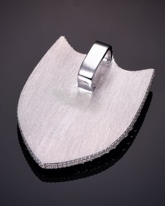 Pendentif Bouclier Initial Professionnel 3D avec Logo en Moissanite de Laboratoire et Chaîne Cubaine en Argent 925, Tendance et Certifié - Product Image 4