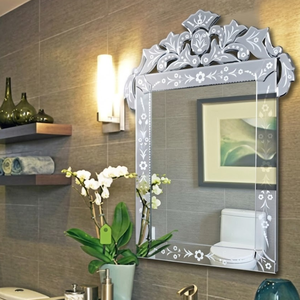 Miroir mural décoratif de style baroque vénitien de luxe |   Miroir d'appoint en verre de style antique pour salon, chambre et intérieurs d'hôtel - Product Image 3