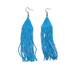 Pendientes de Gancho con Cuentas Miyuki Japonesas Estilo Boho, Pendientes con Flecos de Cuentas de Semillas, Pendientes de Moda - Product Image 1