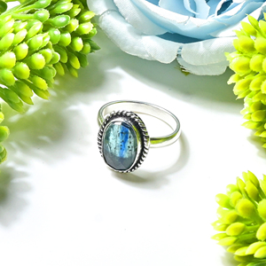 Blue Kyanite <b>Ring</b> Silver Plated Handmade Boho Style <b>Stacking</b> <b>Ring</b> Fine Gemstone Jewelry Wholesale Suppliers - Product Image 3
