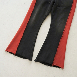 Ensemble de survêtement unisexe vintage délavé à l'acide, comprenant un sweat à capuche et un pantalon de jogging évasé, en molleton 450 g/m², style streetwear, avec bords bruts, pour l'hiver - Product Image 3