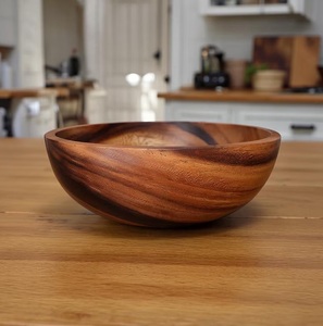 Tazón de Madera de Acacia, Estilo Americano Natural, Ecológico y Duradero, para Frutas y Ensaladas, Vajilla Rústica de Madera - Product Image 4