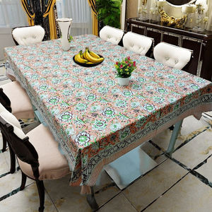 Mantel Rectangular de Algodón Ecológico Personalizable con Estampado a Mano y Diseño Floral Moderno y Suave para Decoración de Cocina y Hogar - Product Image 2