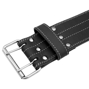 Ceinture d'haltérophilie personnalisée de 5MM en cuir de vachette épais pour hommes 100% Gym Back Support Waist Training avec Logo - Product Image 4