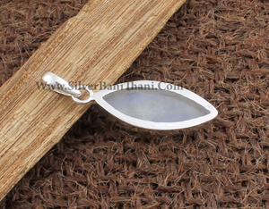 Colgante de Plata de Ley 925 con Baño de Platino y Piedra Lunar Arcoíris, Collar de Fuego Azul Natural, Piedra Lunar Genuina al por Mayor - Product Image 4