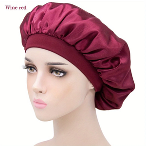 Bonnet unisexe tendance couleur unie, chapeau de nuit en satin de soie lisse à bord étroit et élastique, pour le quotidien, la maison, les loisirs et le sommeil, toutes saisons - Product Image 5