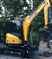 Mini-excavatrice SANY SY35U d'occasion à rotation arrière, 3,86 tonnes, compacte, pour travaux de rénovation de jardins et de construction municipale